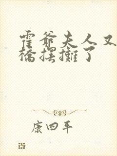 霍爷夫人又去天桥摆摊了