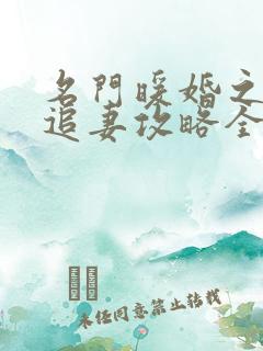 名门暖婚之权爷追妻攻略全文免费阅读