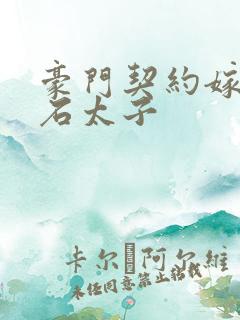 豪门契约嫁给钻石太子