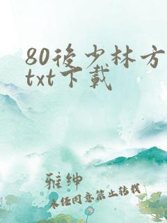 80后少林方丈txt下载