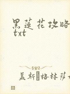 黑莲花攻略手册 txt