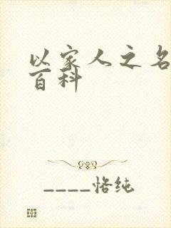 以家人之名百度百科