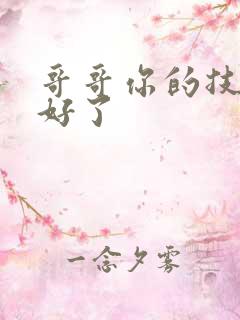 哥哥你的技术太好了