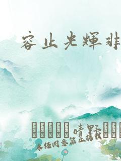 容止光辉非世人