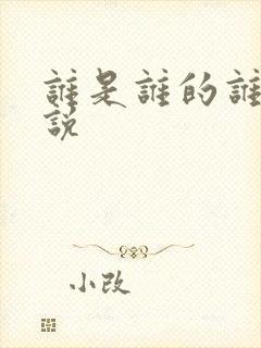 谁是谁的谁 小说