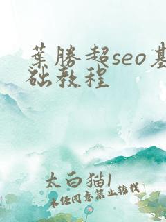 叶胜超seo基础教程