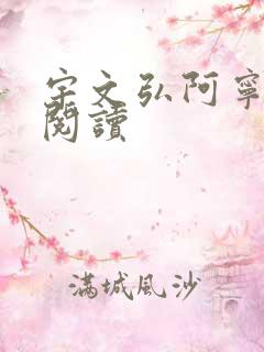 宇文弘阿宁全文阅读