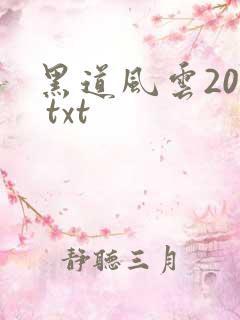 黑道风云20年 txt