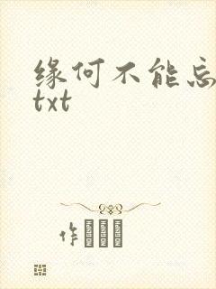 缘何不能忘记你txt
