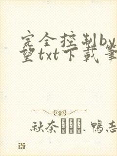 完全控制by天望txt下载笔趣阁