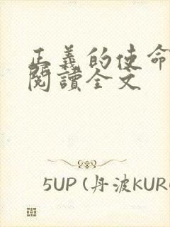 正义的使命免费阅读全文