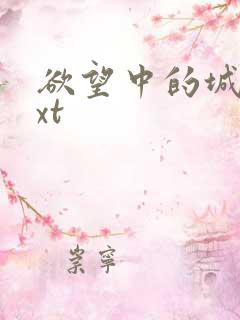 欲望中的城市txt