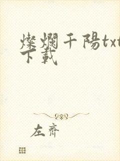 灿烂千阳txt下载