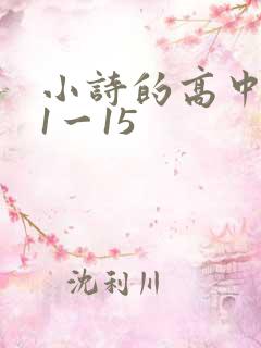 小诗的高中日记1一15