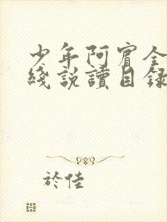 少年阿宾全文在线说读目录