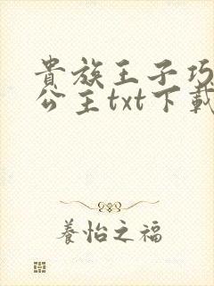 贵族王子巧遇穷公主txt下载