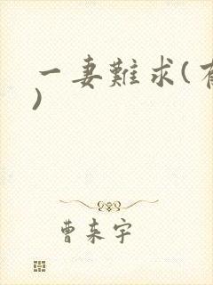一妻难求(有肉)