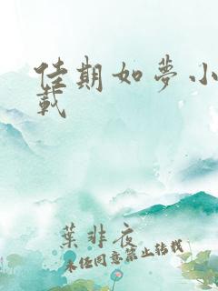 佳期如梦小说下载