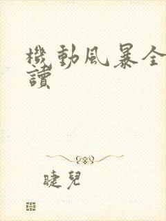 机动风暴全文阅读