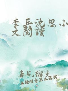 李兵沈思小说全文阅读