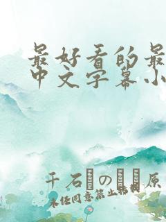 最好看的最新的中文字幕小说