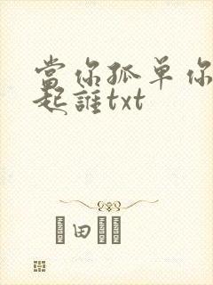 当你孤单你会想起谁txt