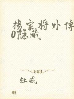 杨家将外传2.0隐藏