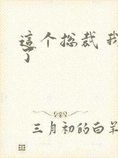 这个总裁 我要了