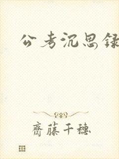 公考沉思录