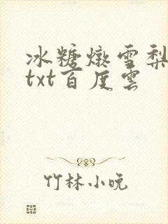 冰糖炖雪梨小说txt百度云