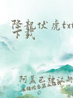 降龙伏虎txt下载