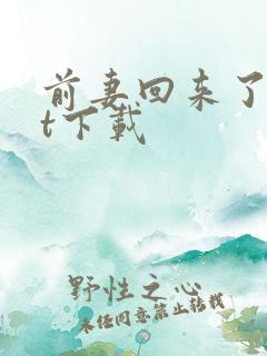 前妻回来了txt下载