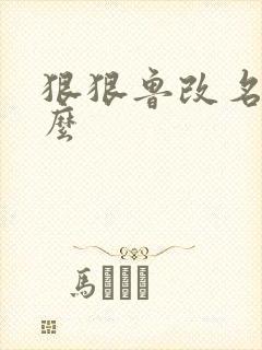 狠狠鲁改名是什么