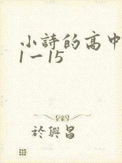 小诗的高中日记1一15