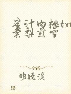 蜜汁肉桃txt棠梨煎雪