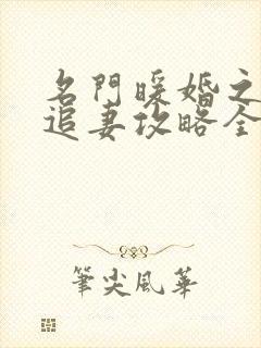 名门暖婚之权爷追妻攻略全文免费阅读