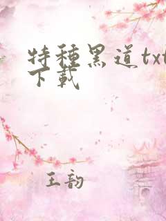 特种黑道txt下载