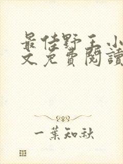 最佳野王小说全文免费阅读无弹窗