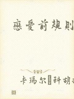 恋爱前规则下载