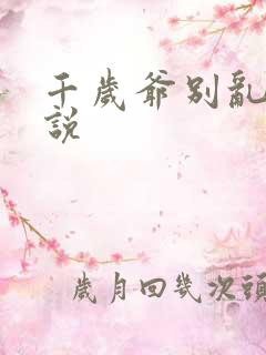 千岁爷别乱来小说