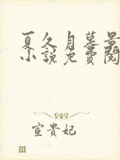 夏久月慕景深的小说免费阅读