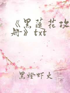 《黑莲花攻略手册》txt