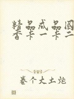 精品成品国色天香卡一卡二摄像头