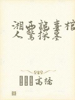 湘西诡事棺山道人惊探墓