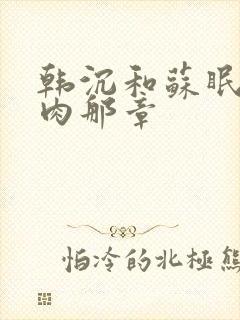 韩沉和苏眠的肉肉那章