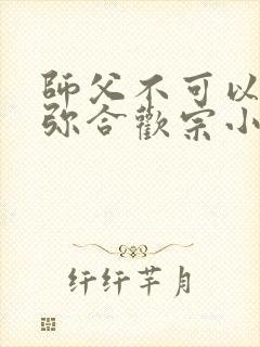 师父不可以限弥弥合欢宗小说