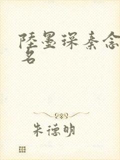 陆墨琛秦念小说名