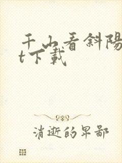 千山看斜阳txt下载