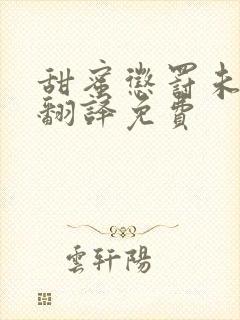 甜蜜惩罚未增删翻译免费