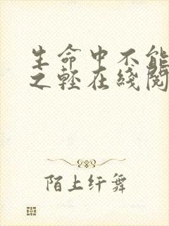 生命中不能承受之轻在线阅读